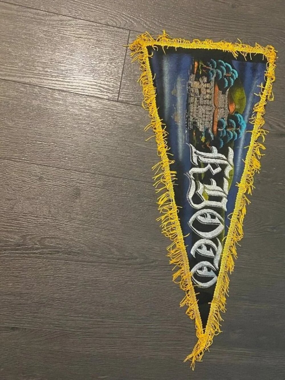 VINTAGE KYOTO JAPAN SOUVENIR PENNANT FLAG BANNER